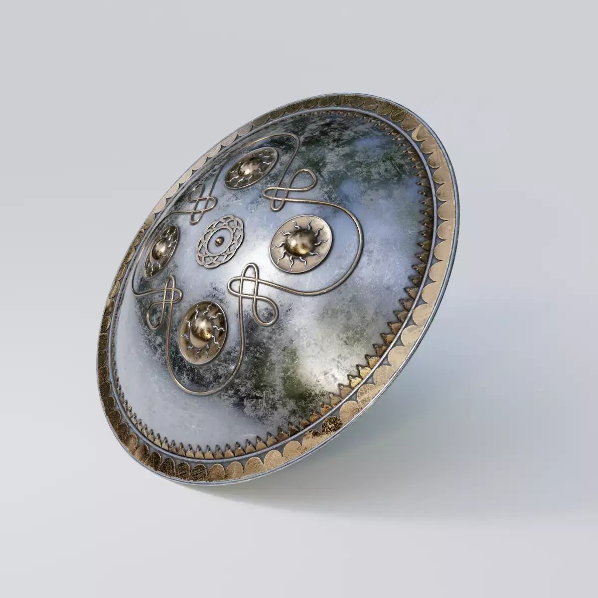 Ancient Indian Sri Lankan Shield with 4K textures 3D model