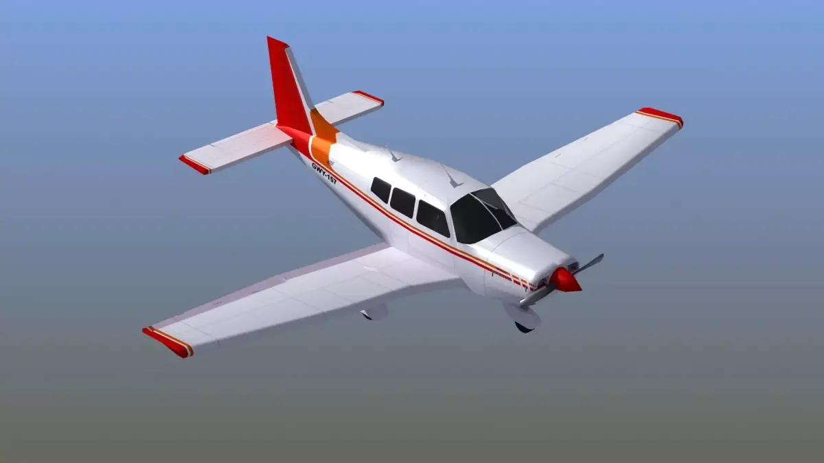 Piper Cherokee Light Aircraft Low-poly 3D model