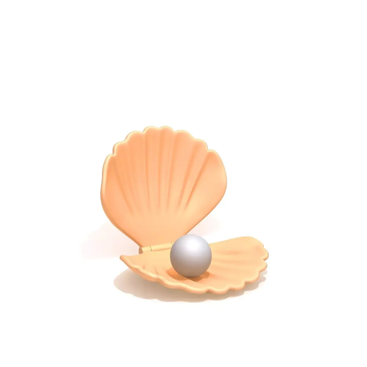 Shell and Pearl cartoon 3D model