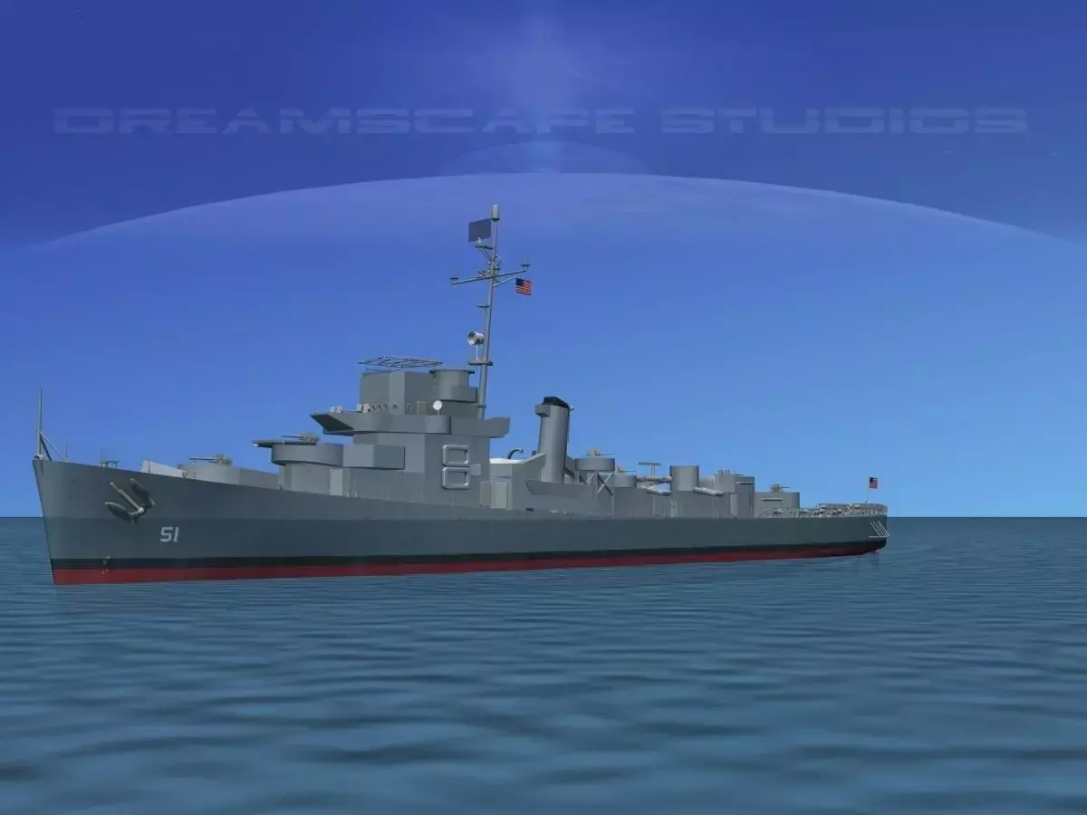 Destroyer Escort DE-51 USS Buckley 3D model