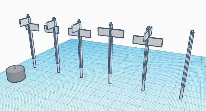 H0 scale Roadsigns vintage 3D print model