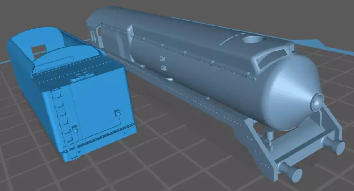 3801 shell and tender 3D print model