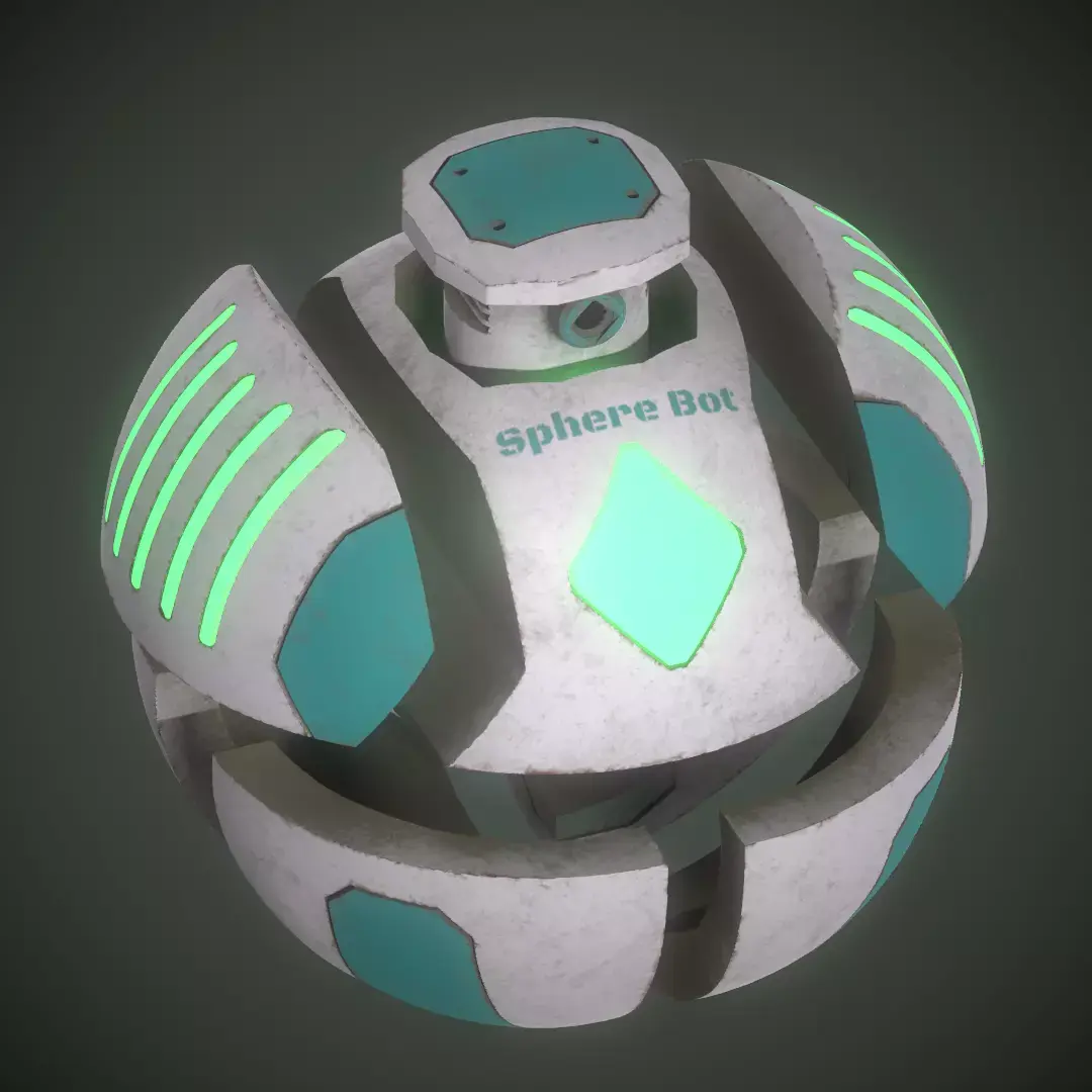 Sphere Bot Sci-Fi Low-poly 3D model