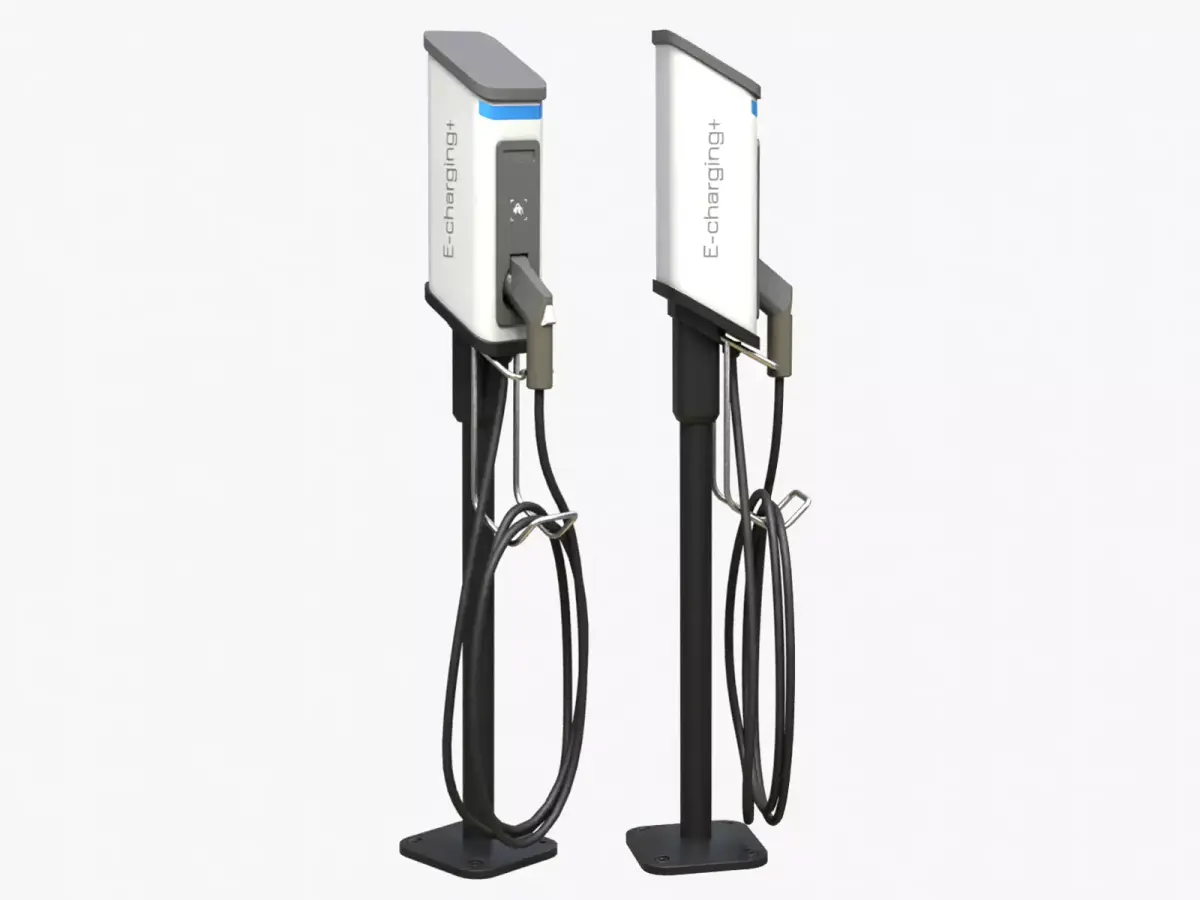 EV Charging Station Low-poly 3D model