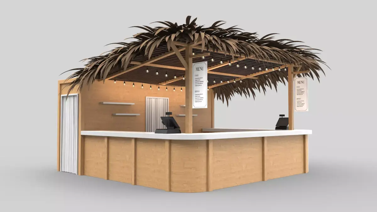 Beach Bar 5x5 Meters 3D model