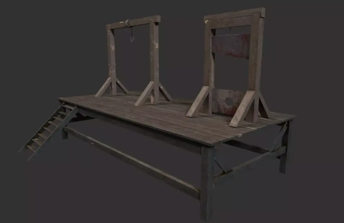 Gallows and Medieval Guillotine - Torture Pack Low-poly 3D model