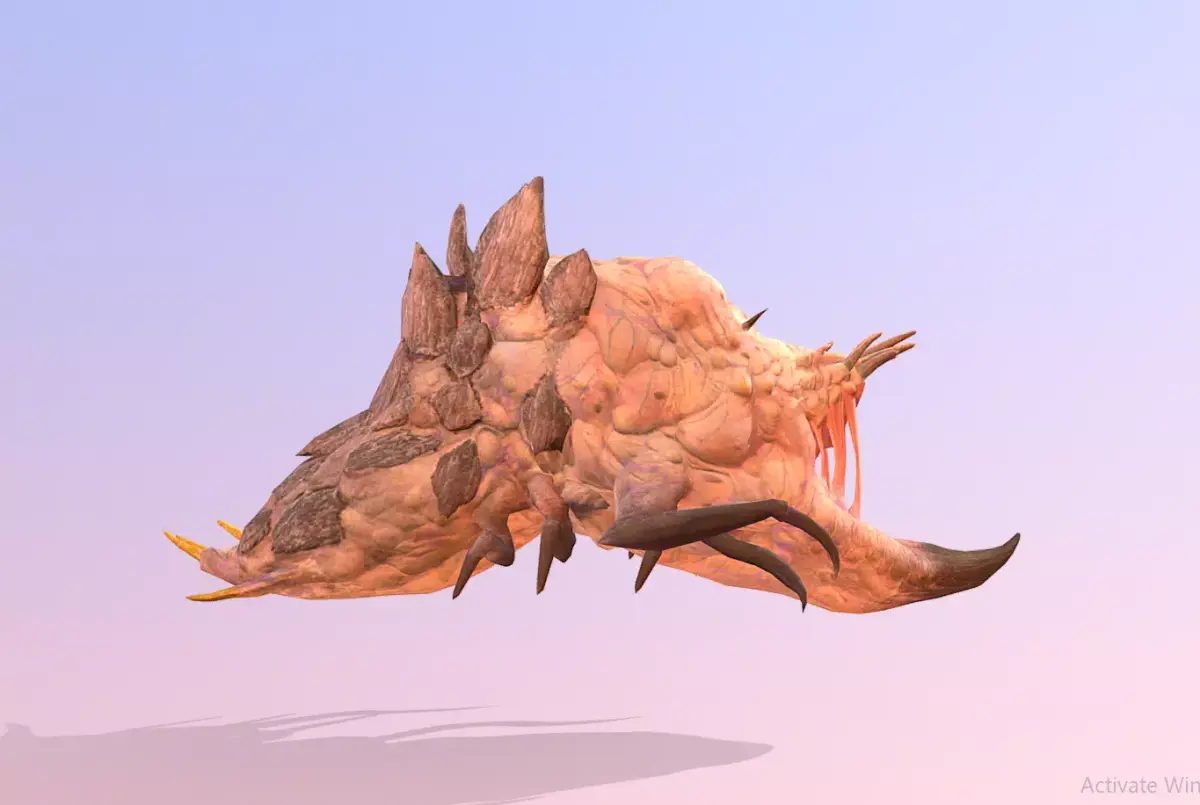 REd VElvet Sandworm Monster Run 3D model