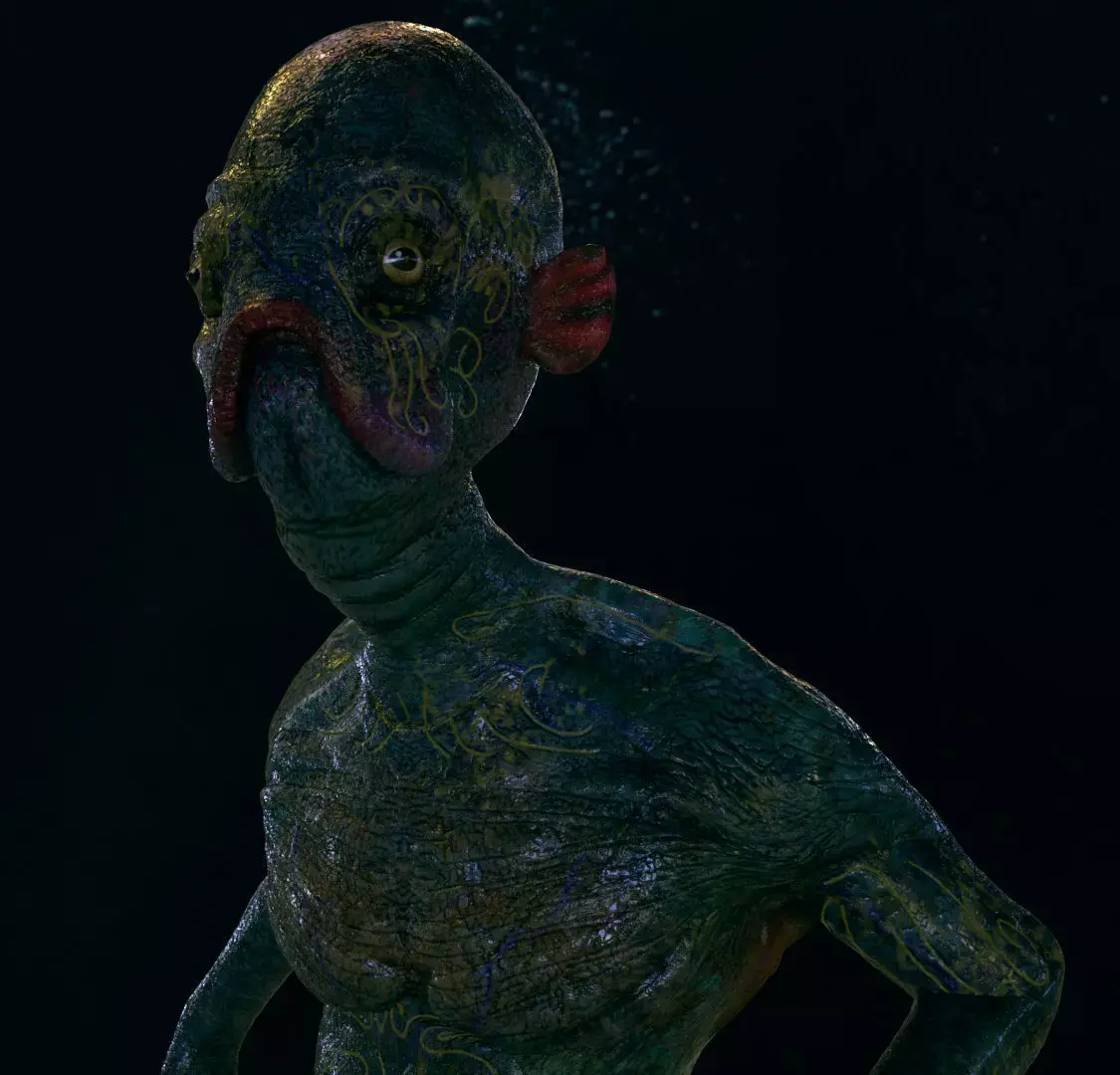 Shape of Water inspired creature 3D model