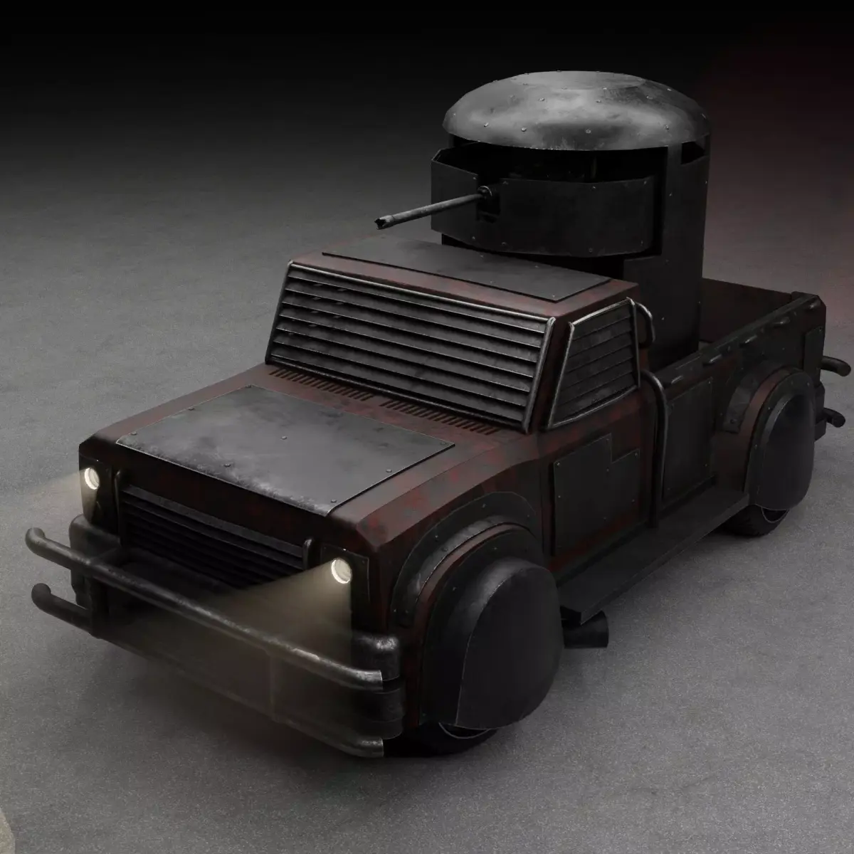 War pickupTruck Free low-poly 3D model