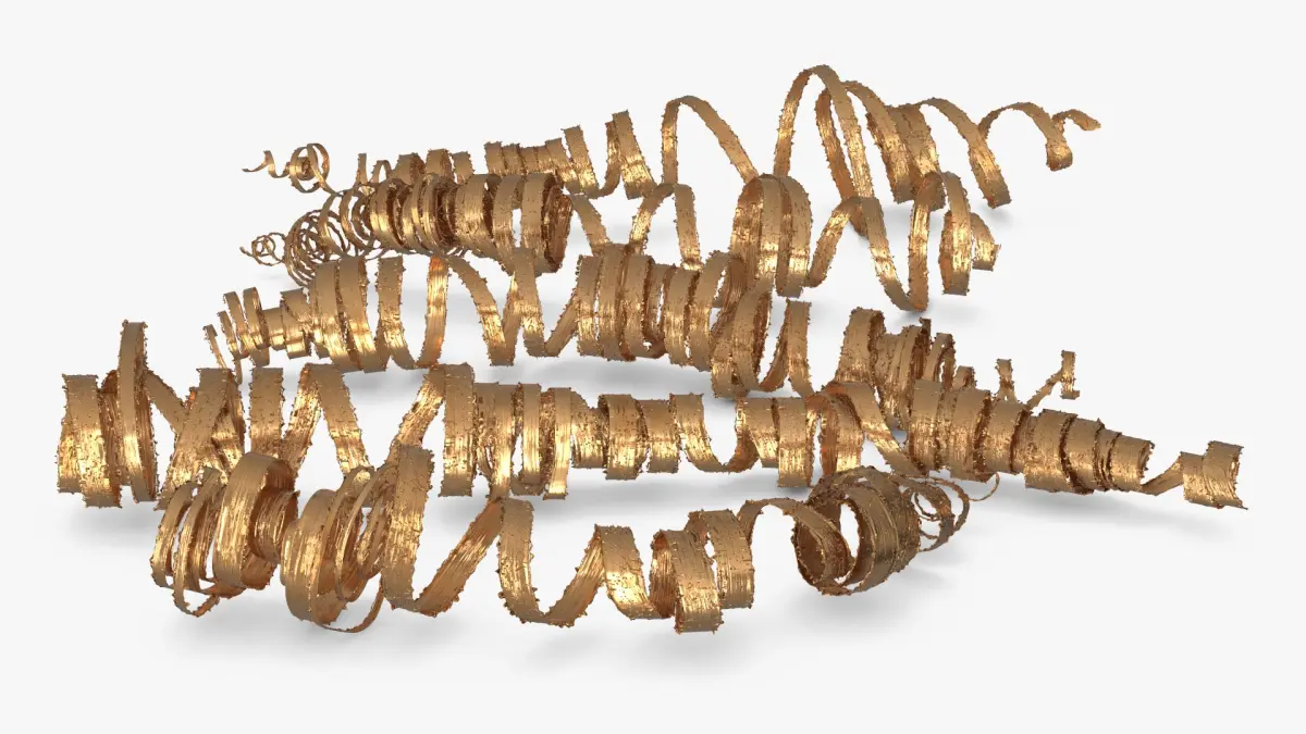 Spiral Gold Shavings from Jewelry Lathe Gold 3D model