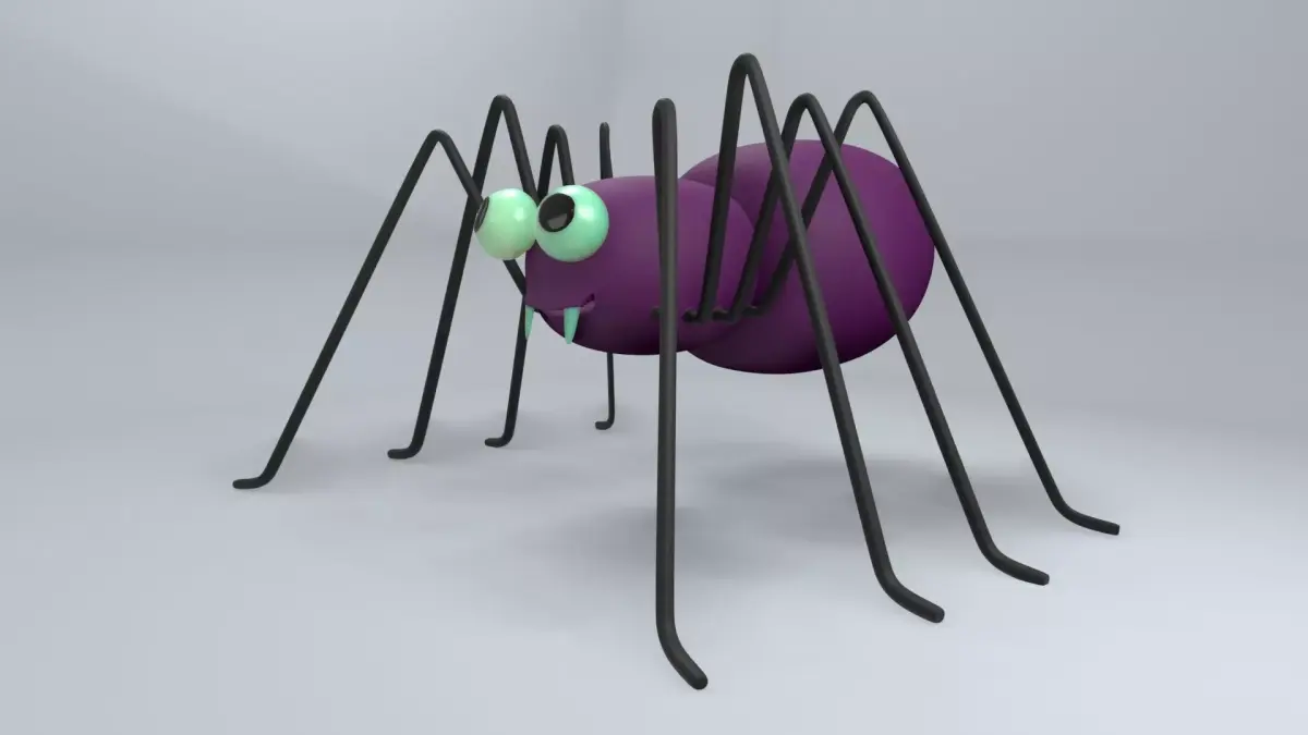 Friendly Spooky Spider Cartoon Styled Character 3D model