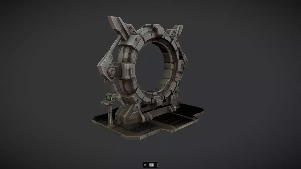 futuristic sci-fi portal gate 3D model
