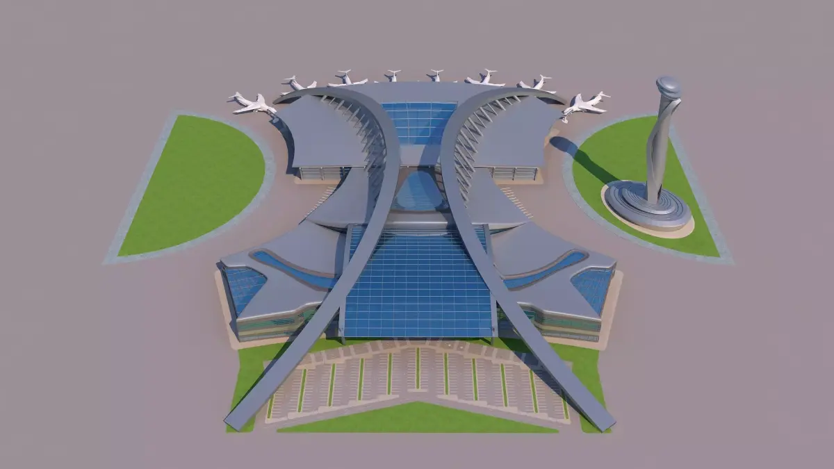 0194 - Airport Building 3D model