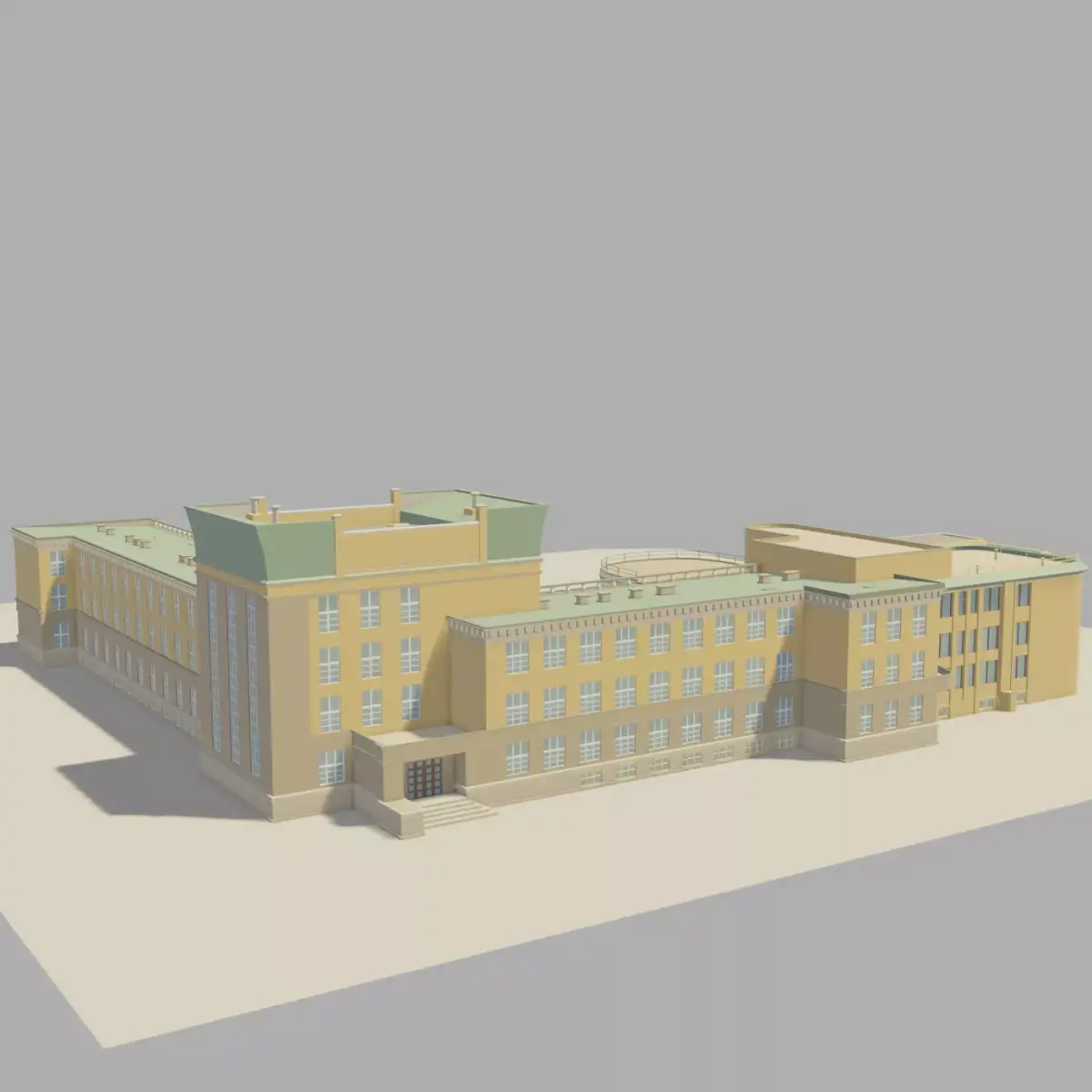 High School Low-poly 3D model