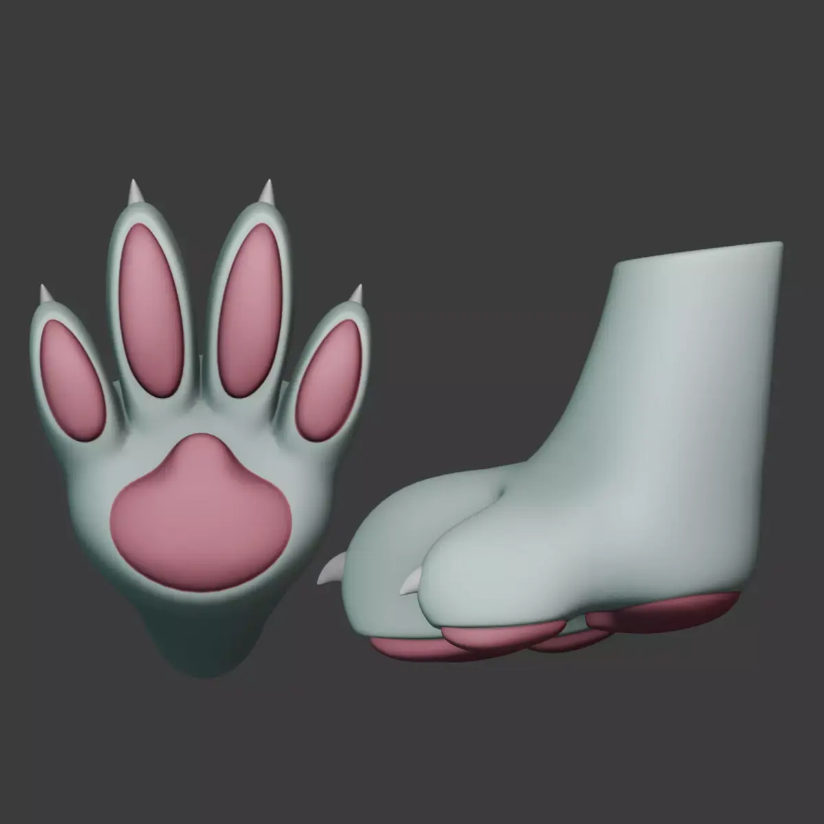 Anthro Feet Paws 3D model
