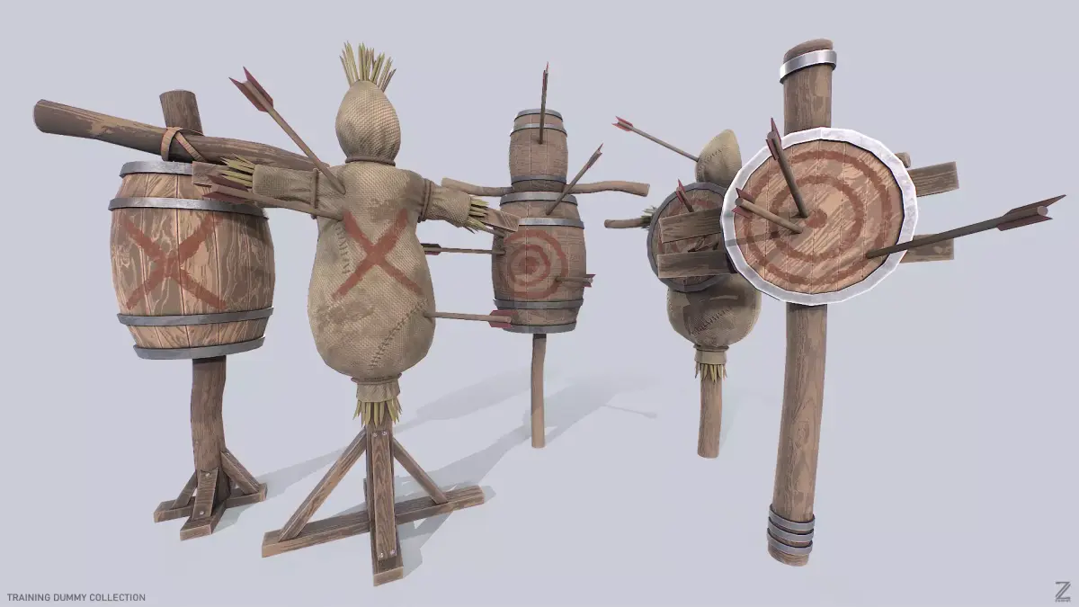 Training dummy collection 3D Model Pack purchase
