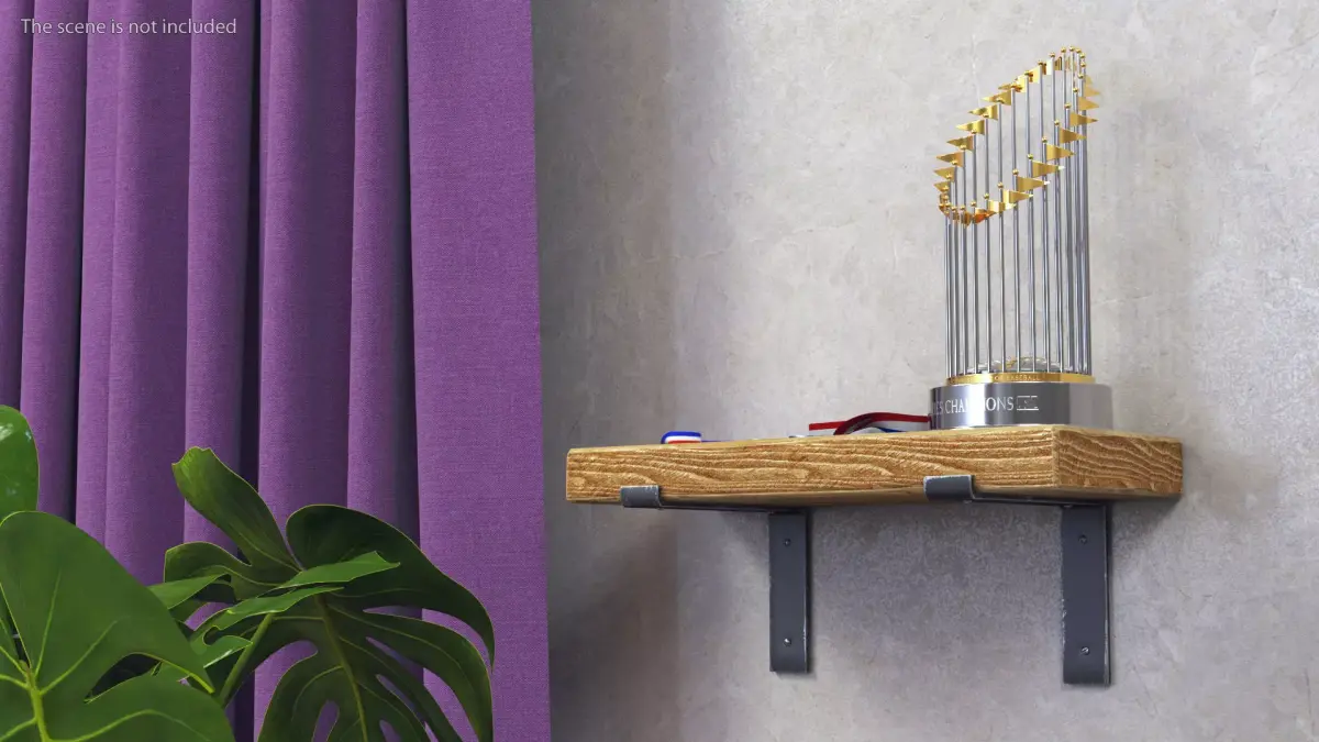 Baseball Champion Trophy and Medals Display 3D model purchase