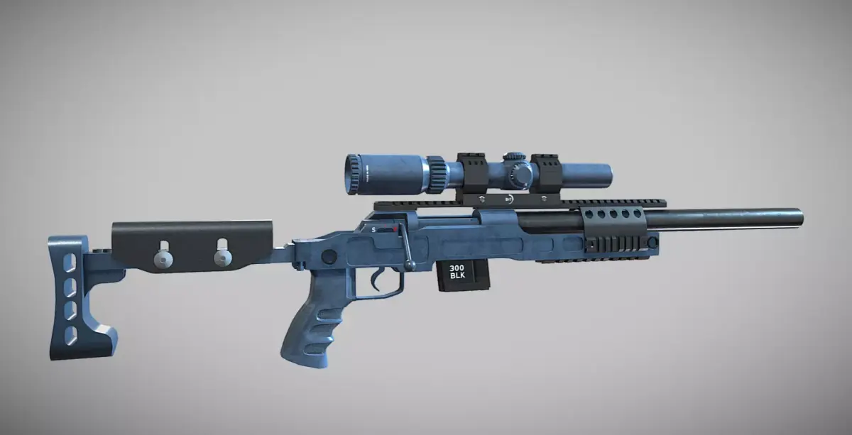 SPR-300 PRO lowpoly sniper rifle Low-poly 3D model