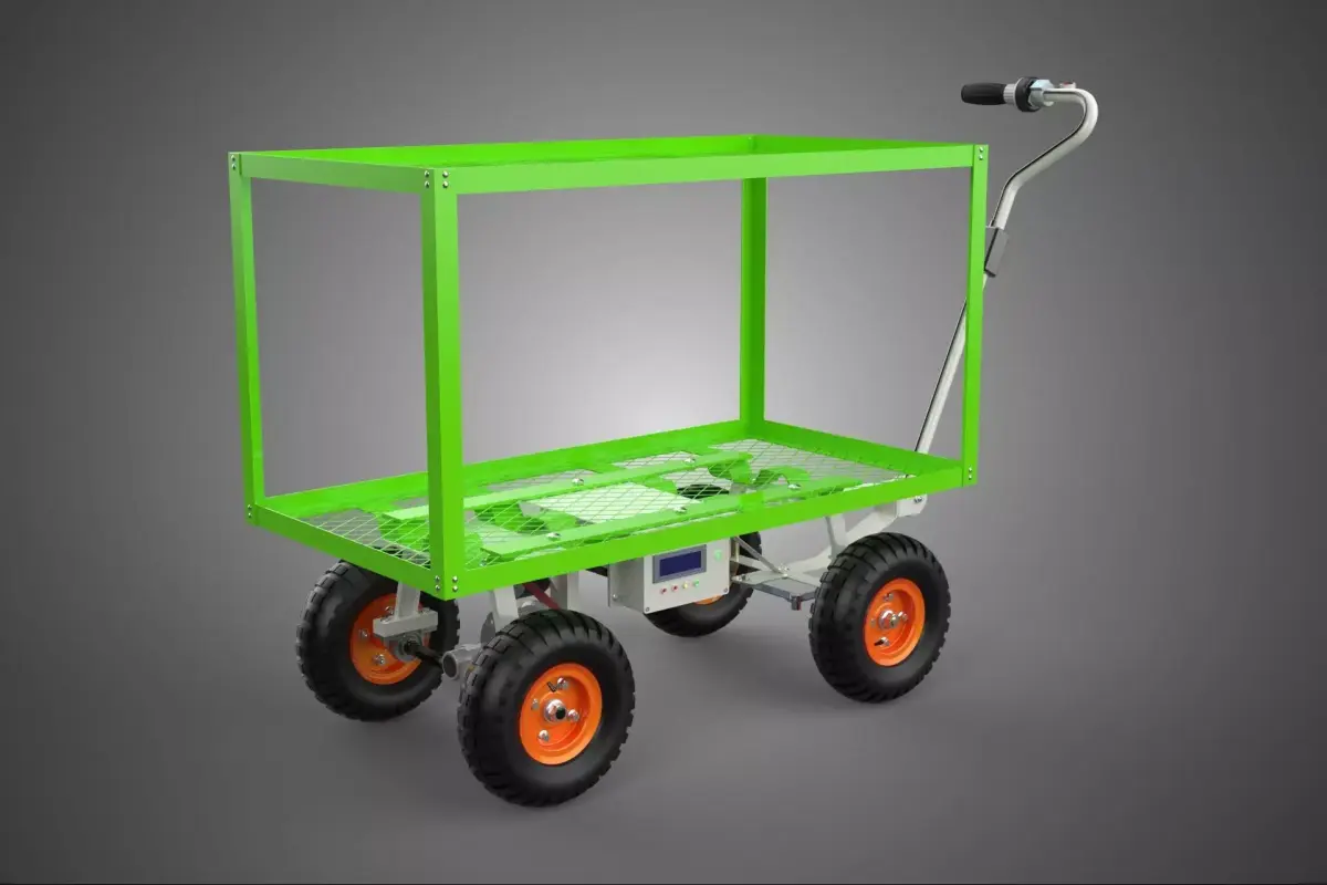 ELECTRIC DOUBLE TIERED BED TUB UTILITY TROLLEY WAGON CART GARDEN 3D model