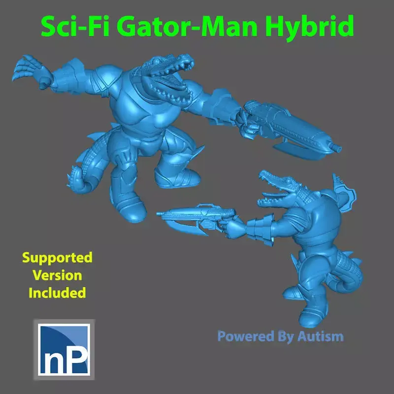 SciFi Gator-Man Hybrid 01 Free 3D print model