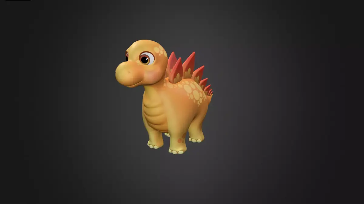 Asset - Cartoons - Dinosaur Stegosaurus Rigged 3D model