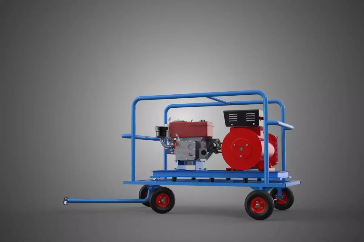 INDUSTRIAL POWER GENERATOR SYSTEM GENSET COMBUSTION ENGINE DRIVE 3D model