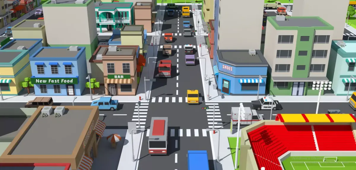 Simplepoly City - Low-Poly 3D model Free low-poly 3D model