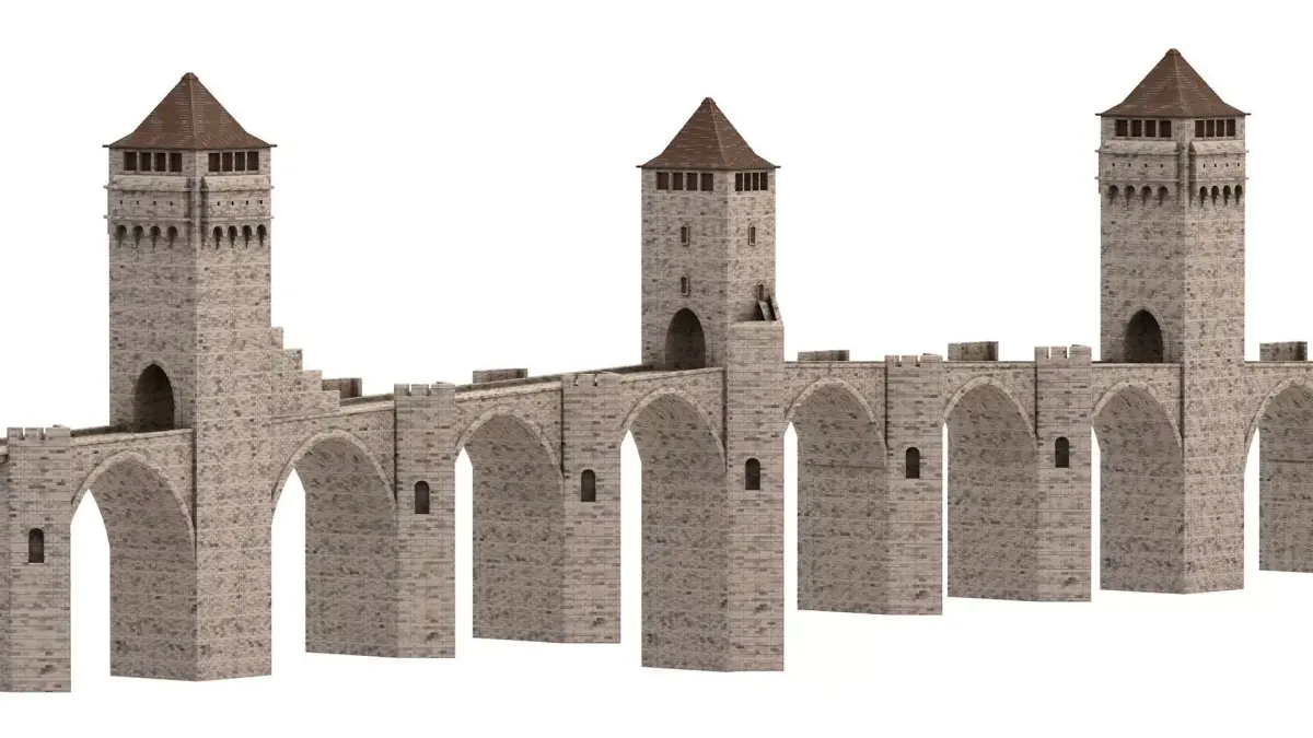 Pont Valentre Bridge 3D model