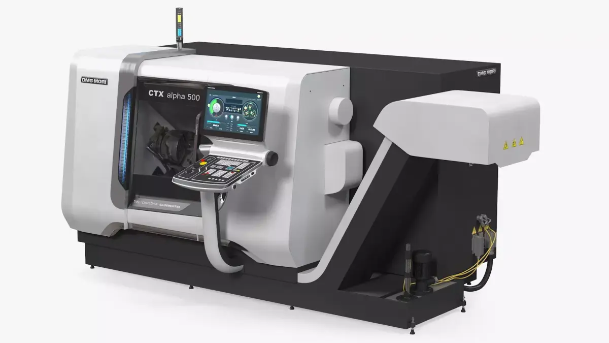 DMG Mori CTX Alpha 500 CNC Turning Center Rigged 3D model