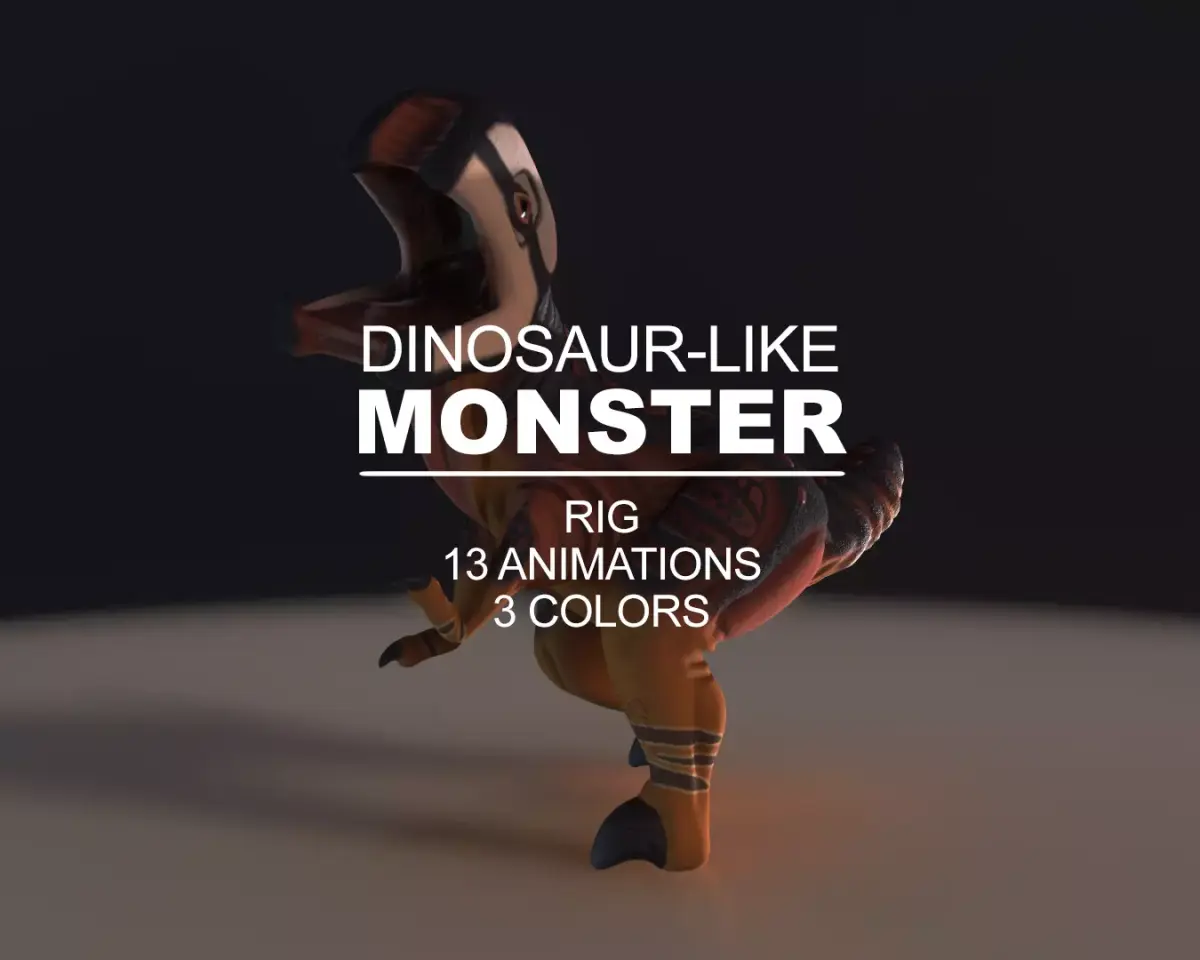 Dinosaur-like monster Low-poly 3D model
