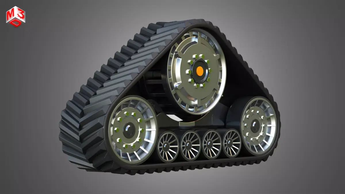  Rubber Track System 2 - Combine Harvester - Crawler Tractor  3D model