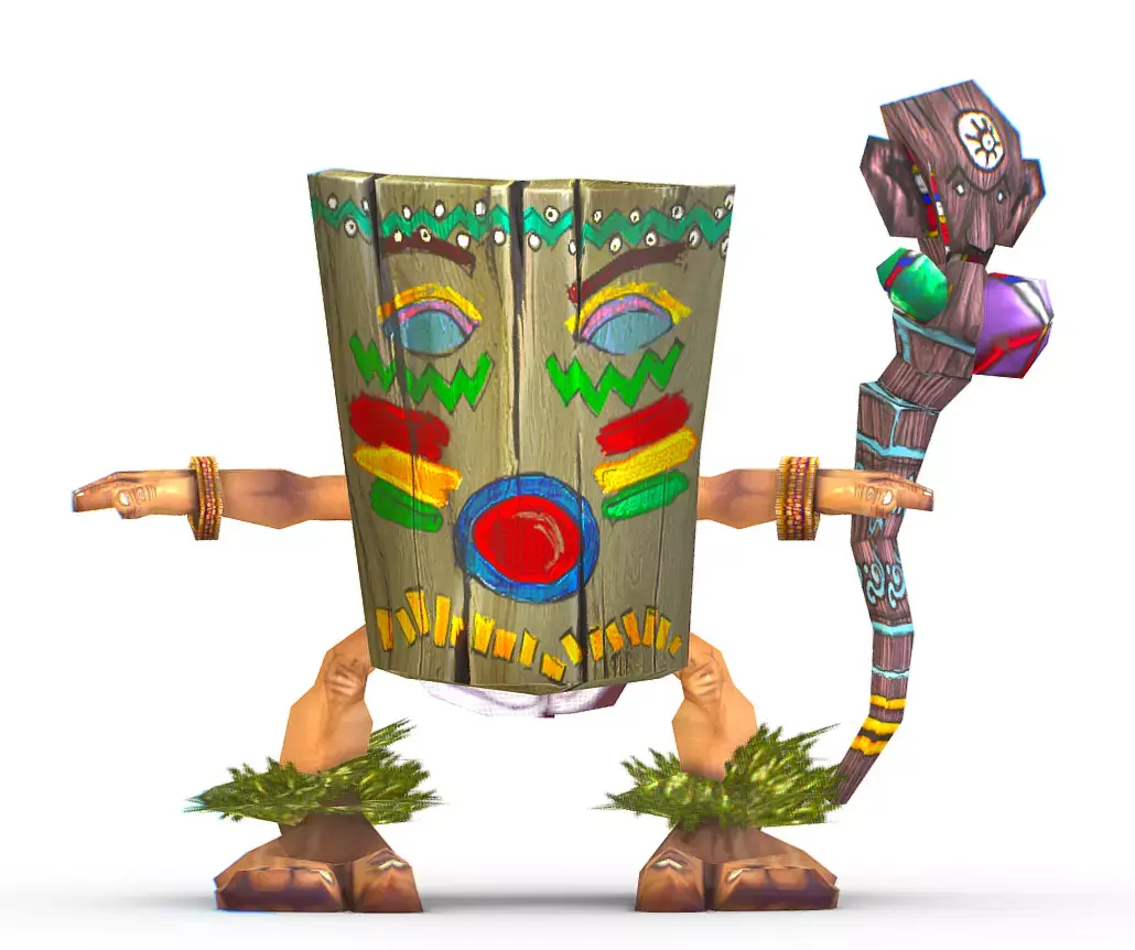 Low Poly Cartoon Creature Mask Low-poly 3D model