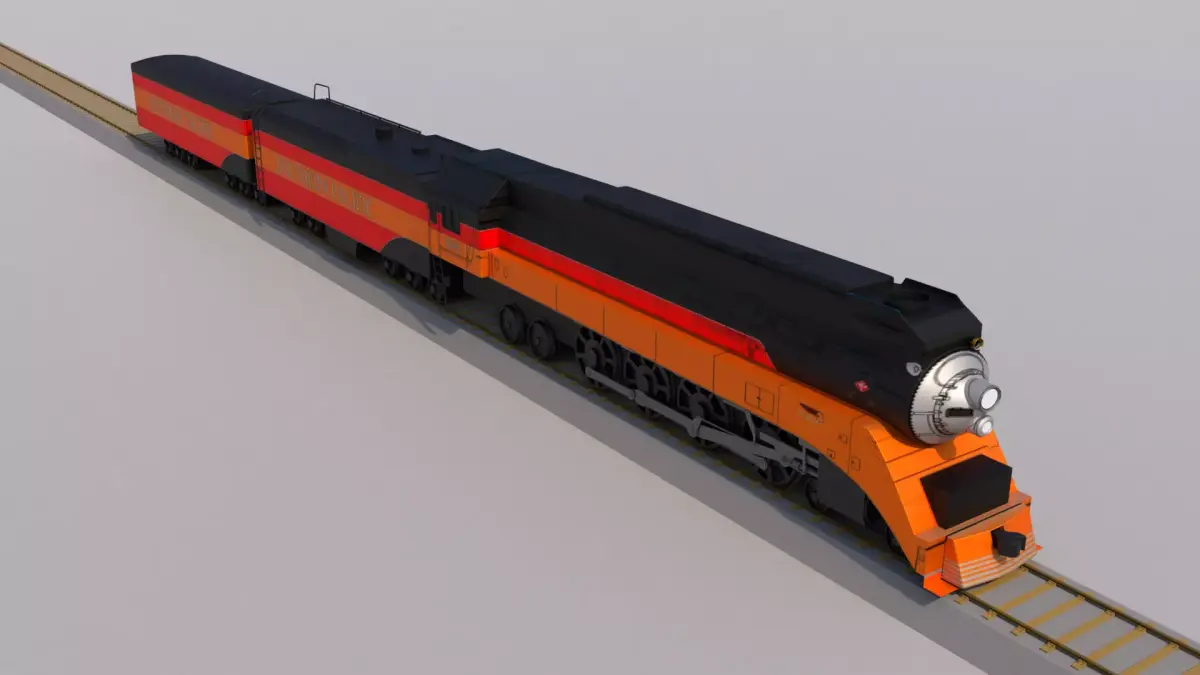 Daylight Steam Locomotive Train 3D model