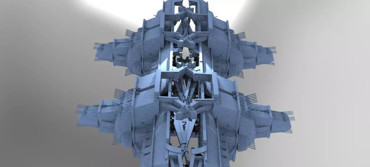 cyberpunk AsianTower Castle Hull 3D model