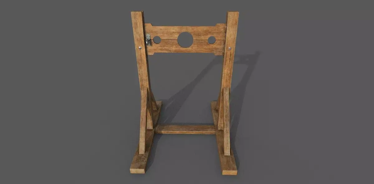 Pillory Low-poly 3D model wooden chair Low-poly 3D model