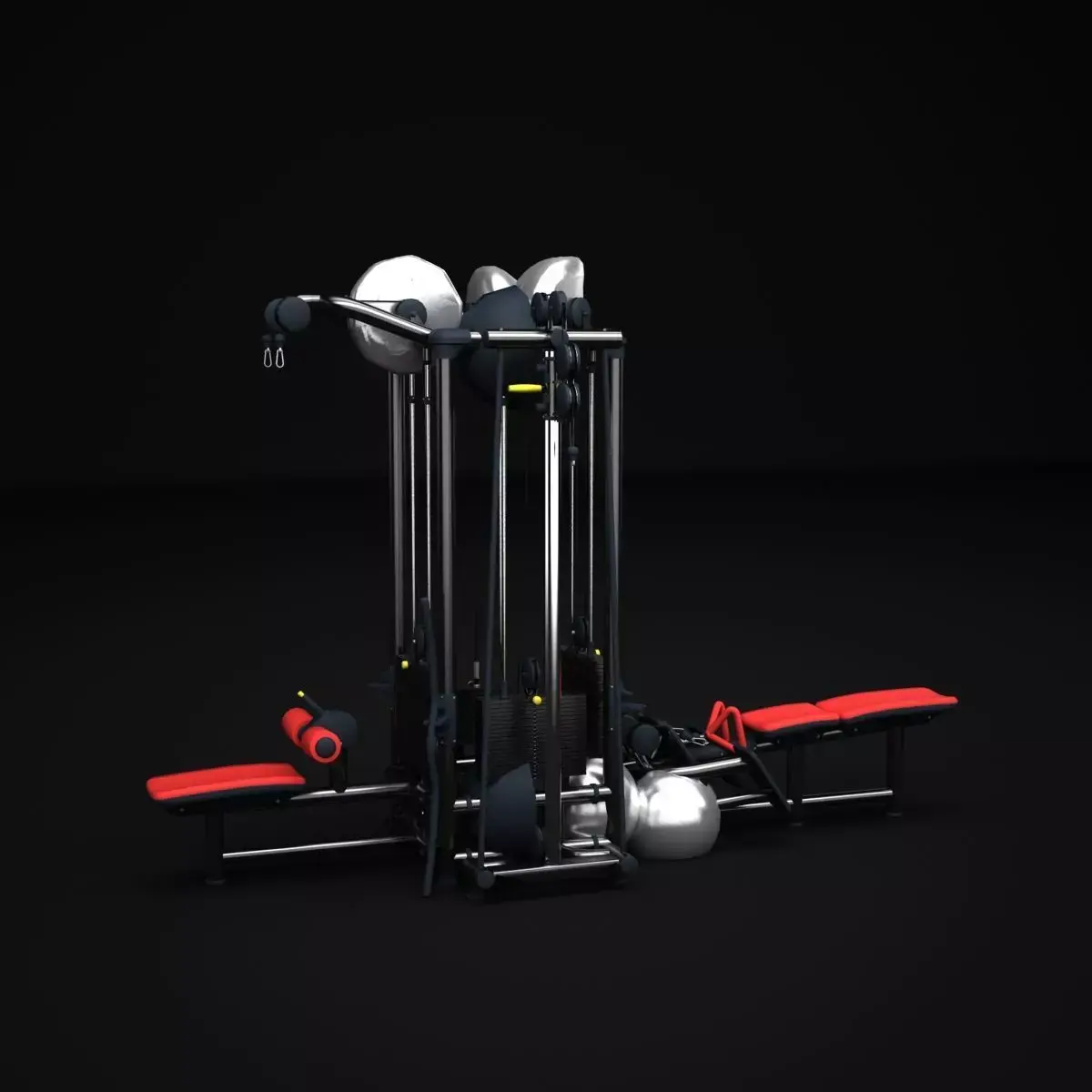 Multistation Fitness Cable Machine 3D model purchase