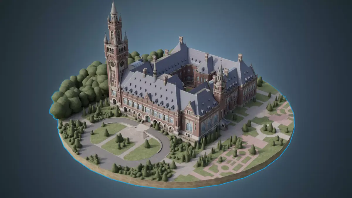 Peace Palace Low-poly 3D model