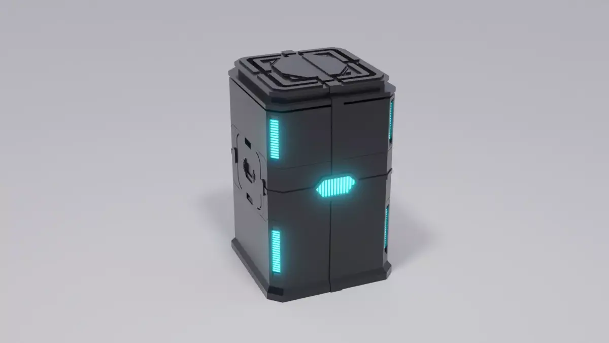 Sci-Fi Barrel 2 Low-poly 3D model