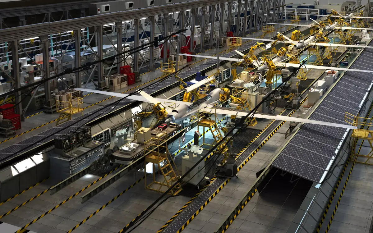 Aircraft manufacturing factor-drone factoryy 3D model