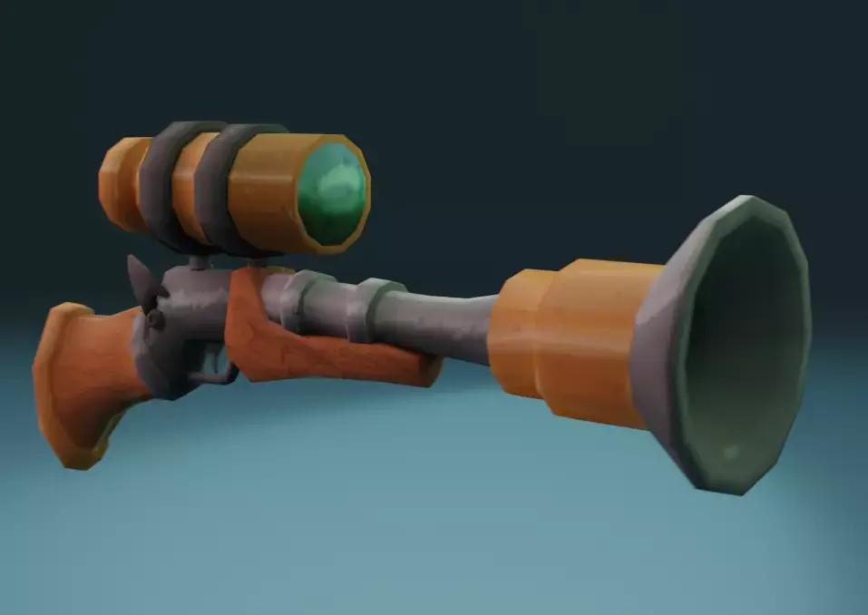 Gameready stylized blunderbuss Free low-poly 3D model