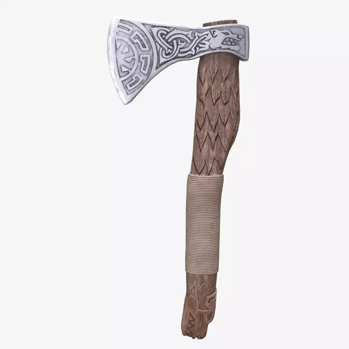 Viking Axe Low-poly 3D model 16