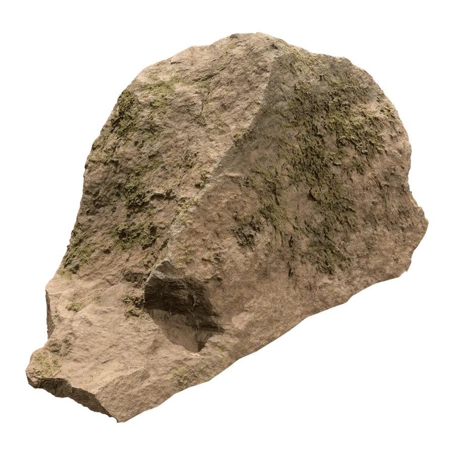 Warm Toned Mossy Smooth Large Rock Boulder Model  purchase