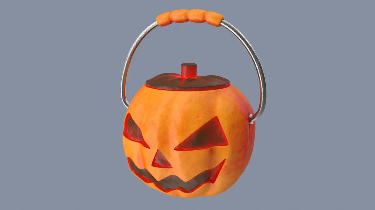 Jack-o-Lantern Scareface Bucket 3D model