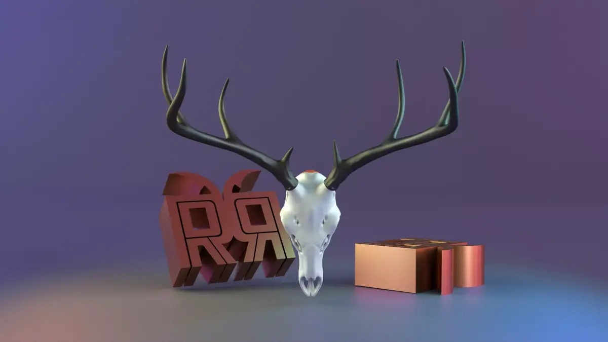 Deer Skull  Multi Part Assembly Model 3D print model