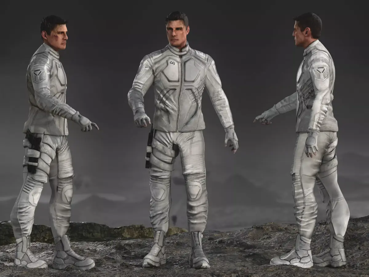 Tom Cruise from Oblivion Low-poly 3D model