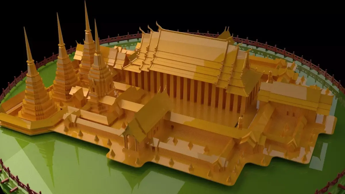 Chinese ancient temple  3D model purchase