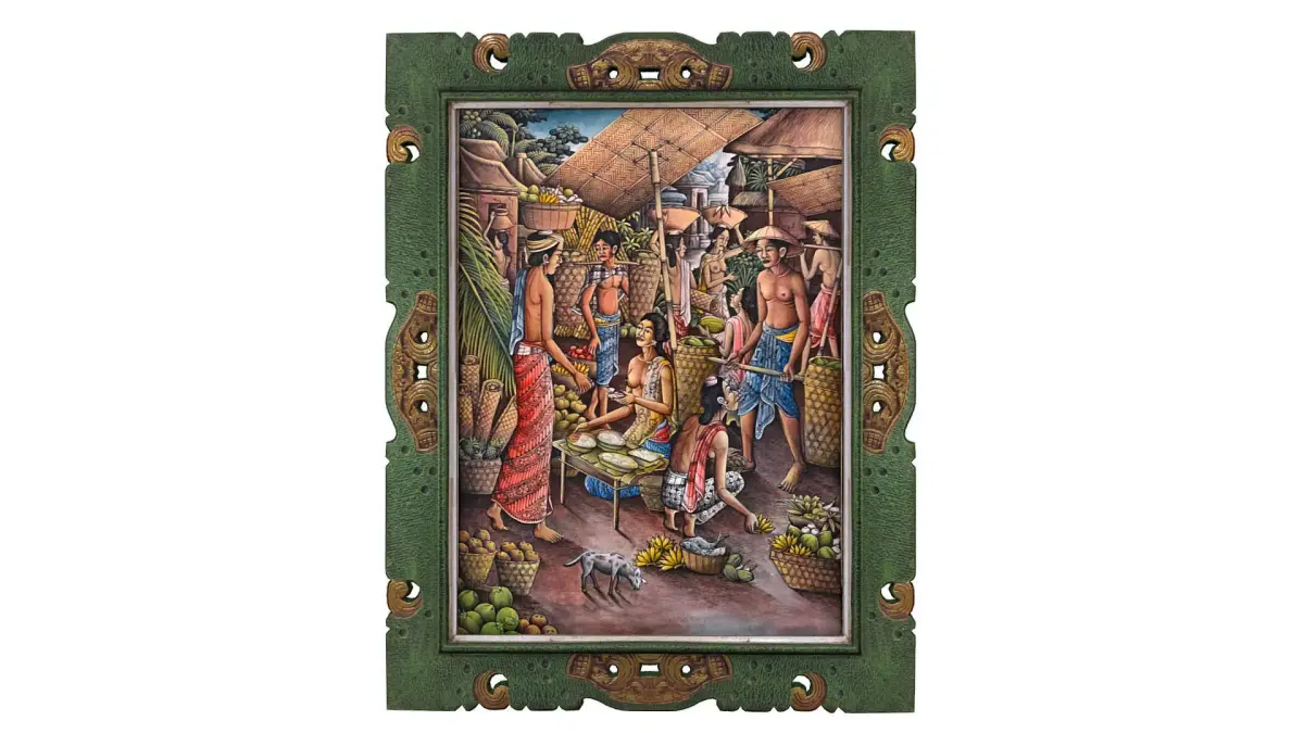 Balinese picture green frame rural landscape Low-poly 3D model purchase