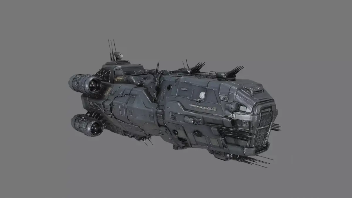 Sci-Fi Armored Gunship Spaceship 3D model
