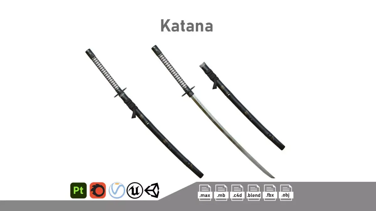 Katana 01 Low-poly 3D model