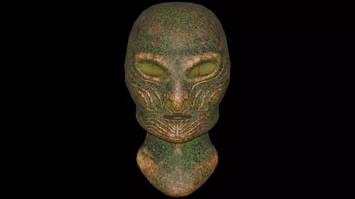 Alien creature bust Low-poly 3D model Free low-poly 3D model